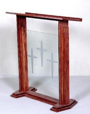 Wood with Acrylic Pulpit 701 Proclaimer-Angle View-Wood With Acrylic Pulpits, Podiums and Lecterns-Podiums Direct