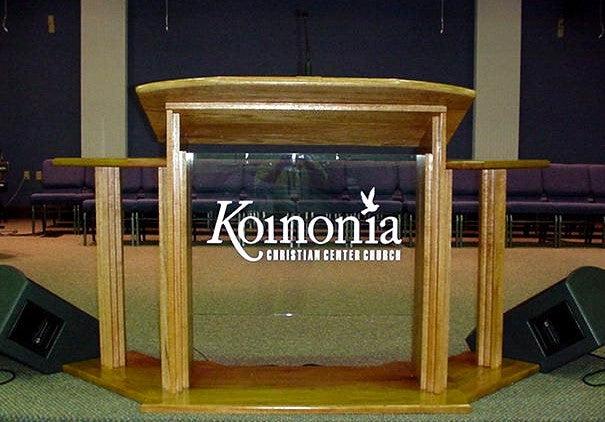 Wood with Acrylic Pulpit w/Wings 703 Proclaimer-Wood With Acrylic Pulpits, Podiums and Lecterns-Podiums Direct