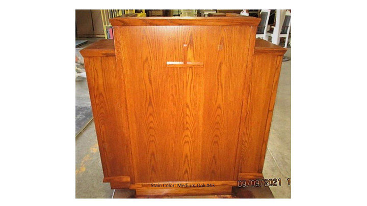 Church Wood Pulpit Wing NO 400W-Front Medium Oak 43-Church Solid Wood Pulpits, Podiums and Lecterns-Podiums Direct