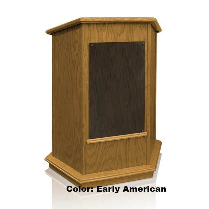 Church Wood Pulpit NC10W/NC10WG Prestige FOUNDATION with Glass -Early American-Church Solid Wood Pulpits, Podiums and Lecterns-Podiums Direct