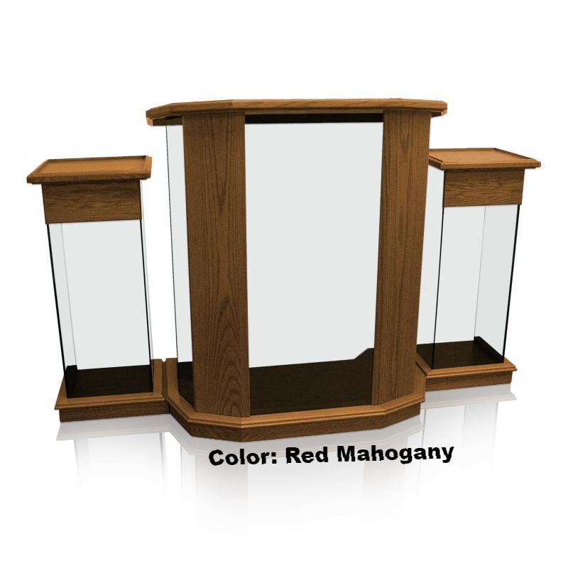 Glass Pulpit NC12/NC12G Prestige RHEMA-Red Mahogany-Glass Pulpits, Podiums and Lecterns and Communion Tables-Podiums Direct