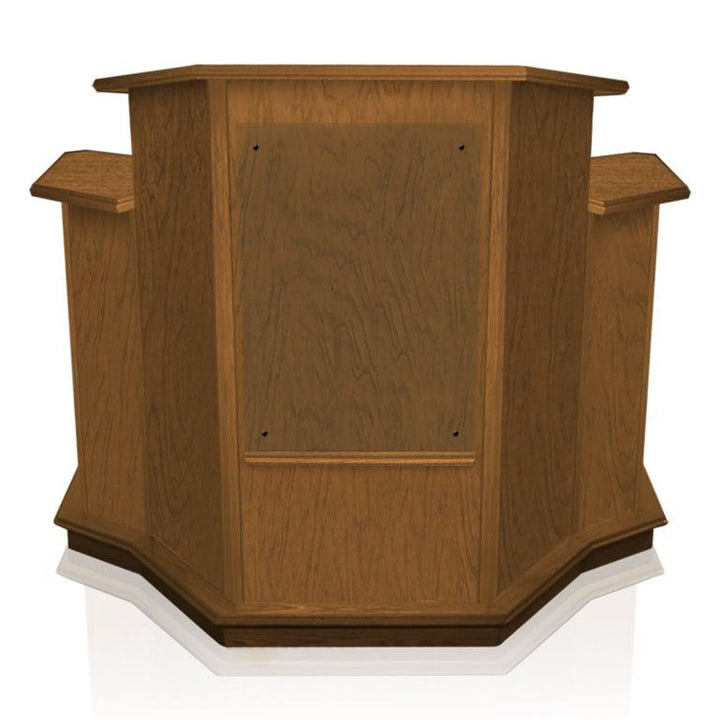 Church Wood Pulpit Custom NC1W/NC1WG WINGED Solid Wood Pulpits, Podiums and Lecterns-Clear Glass-Podiums Direct