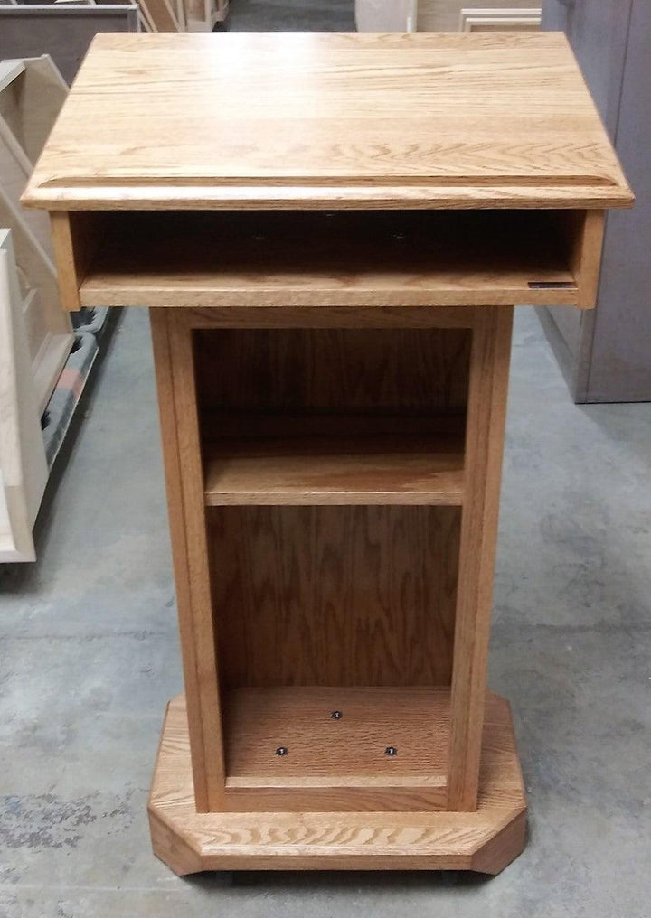 Handcrafted Solid Hardwood Lectern SNT244 Senator-Medium Oak Back-Handcrafted Solid Hardwood Pulpits, Podiums and Lecterns-Podiums Direct
