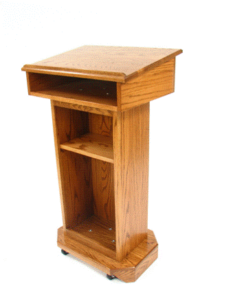 Handcrafted Solid Hardwood Lectern SNT244 Senator-Angle View-Handcrafted Solid Hardwood Pulpits, Podiums and Lecterns-Podiums Direct