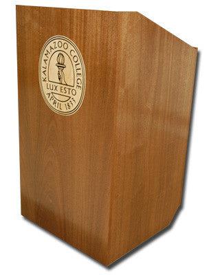Handcrafted Solid Hardwood Lectern Spartan-With Logo-Handcrafted Solid Hardwood Pulpits, Podiums and Lecterns-Podiums Direct