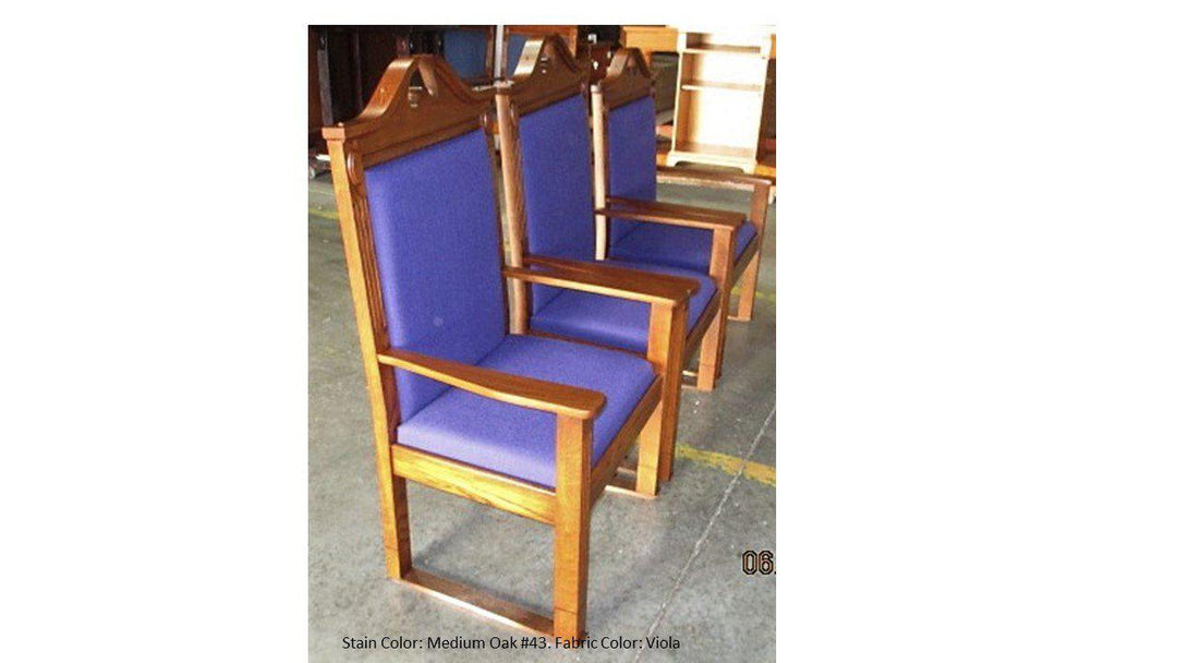 Clergy Church Chair TPC-296C/NO 8200 Series 52" Height Center Pulpit Chair-Side View Medium Oak Viola-Clergy Church Chairs-Podiums Direct