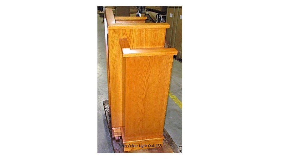 Church Wood Pulpit Victory Style V Shape with Fluting 300-Side Light Oak 35Church Solid Wood Pulpits, Podiums and Lecterns-Podiums Direct