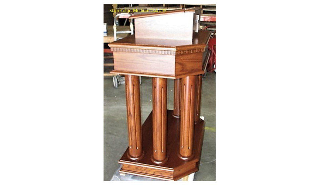 Wood with Acrylic Pulpit 830-Wood With Acrylic Pulpits, Podiums and Lecterns-Side-Podiums Direct