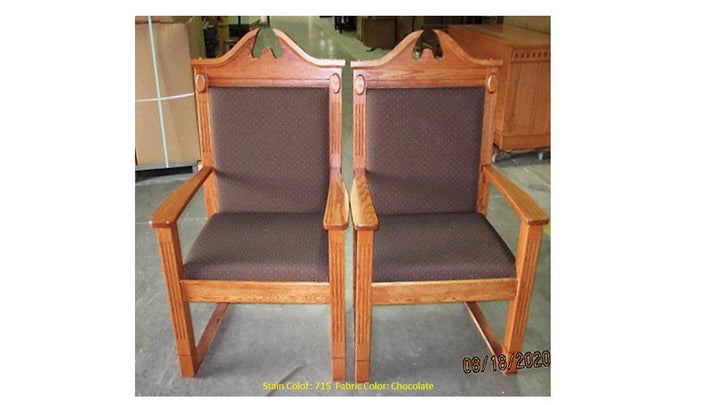 Clergy Church Chair TPC-296S/NO 8200 Series 48" Height Side Pulpit Chair-Front Chocolate-Clergy Church Chairs-Podiums Direct