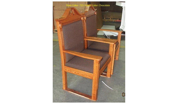 Clergy Church Chair TPC-296S/NO 8200 Series 48" Height Side Pulpit Chair-Side Chocolate-Clergy Church Chairs-Podiums Direct