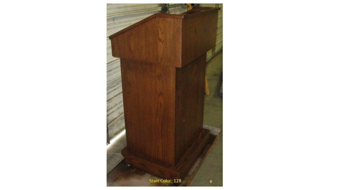 Handcrafted Solid Hardwood Lectern Conquest-Side Stain 128-Handcrafted Solid Hardwood Pulpits, Podiums and Lecterns-Podiums Direct