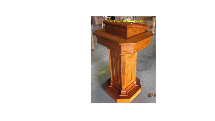 Church Wood Pulpit Pedestal TSP-180-Side View-Church Solid Wood Pulpits, Podiums and Lecterns-Podiums Direct
