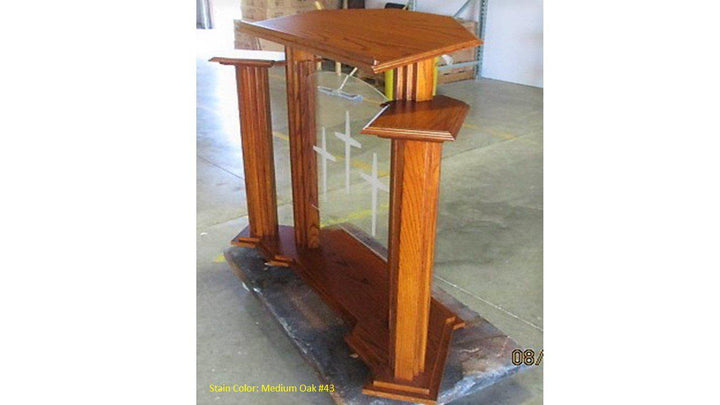 Wood with Acrylic Pulpit w/Wings 702 Proclaimer-Side-Wood With Acrylic Pulpits, Podiums and Lecterns-Podiums Direct