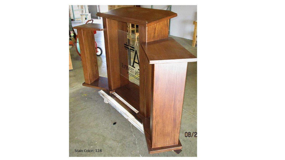 Wood with Acrylic Extra Wide Pulpit 779 Exhorter-Angle-Wood With Acrylic Pulpits, Podiums and Lecterns-Podiums Direct