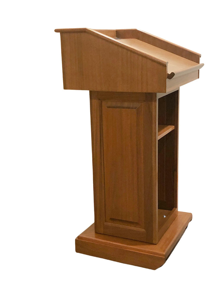 Handcrafted Solid Hardwood Lectern CLR235-S Counselor Swivel-Angle View-Handcrafted Solid Hardwood Pulpits, Podiums and Lecterns-Podiums Direct