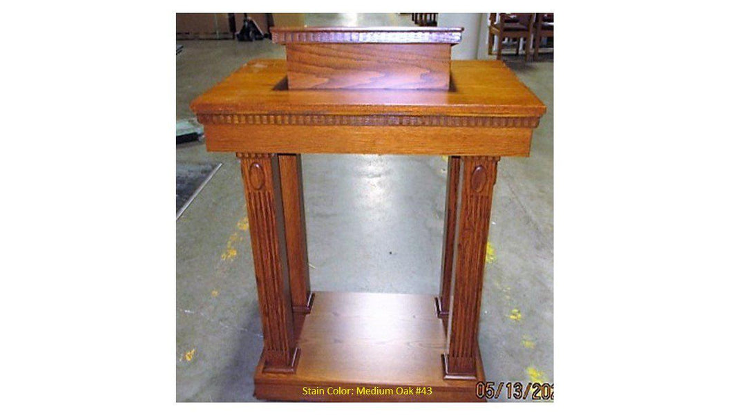 Church Wood Pulpit Open Tiered TOP-120-Medium Oak 43-Church Solid Wood Pulpits, Podiums and Lecterns-Podiums Direct