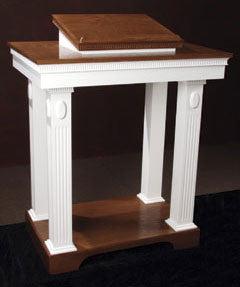 Church Wood Pulpit Colonial Open T0P-605-Back View-Church Solid Wood Pulpits, Podiums and Lecterns-Podiums Direct