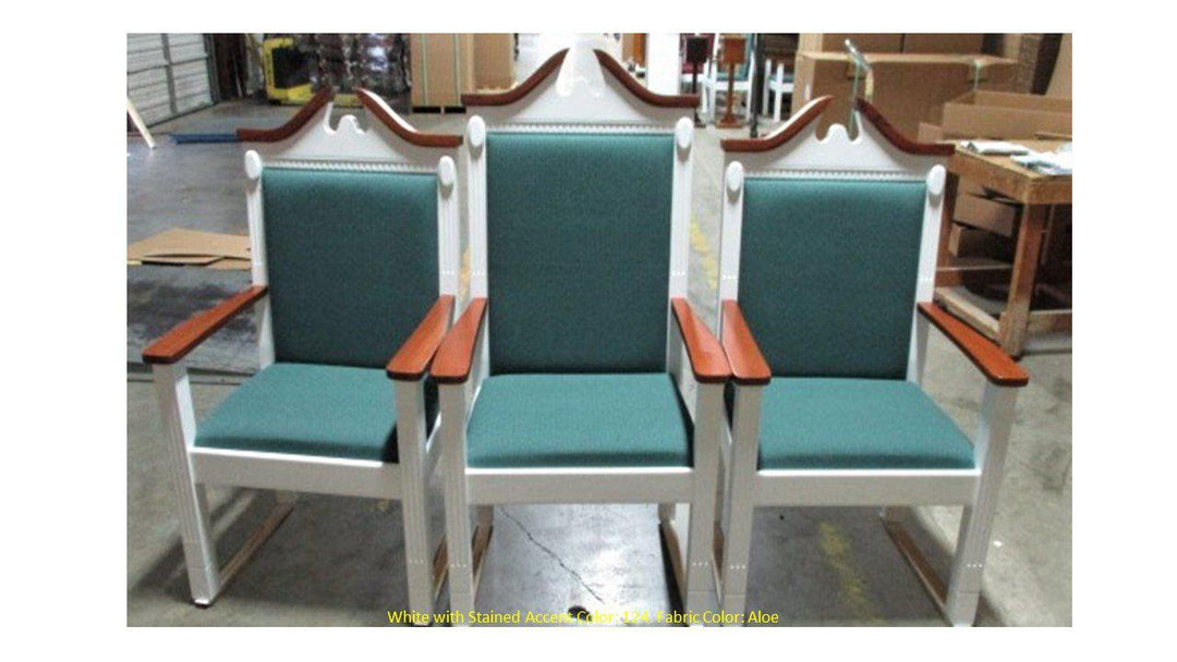 Clergy Church Chair TPC-603C Series 52" Height Center Pulpit Chair-Front 124 Aloe-Clergy Church Chairs-Podiums Direct