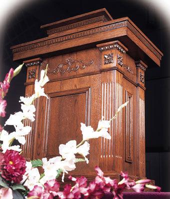 Church Wood Pulpit Tiered TSP-120-Church Solid Wood Pulpits, Podiums and Lecterns-Podiums Direct