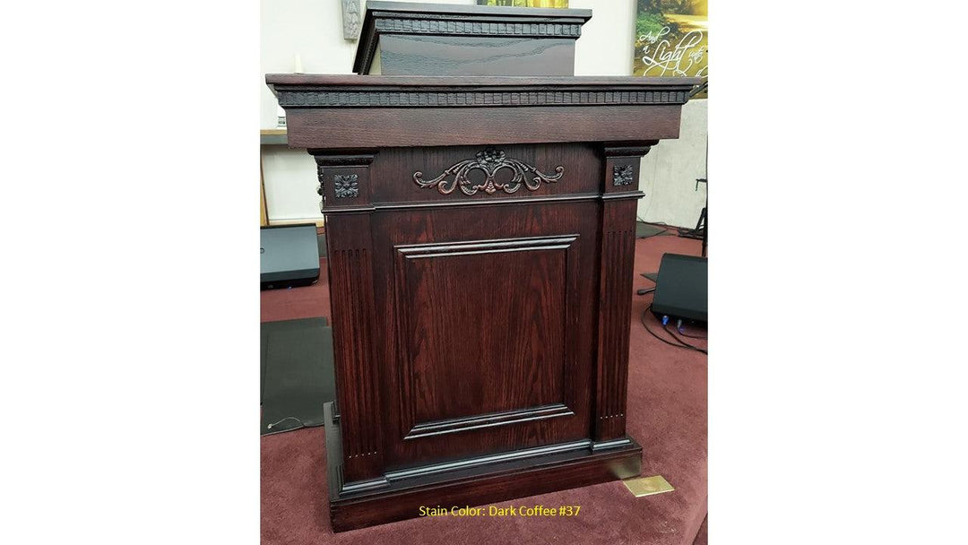 Church Wood Pulpit Tiered TSP-120-Stain Dark Coffee 37-Church Solid Wood Pulpits, Podiums and Lecterns-Podiums Direct
