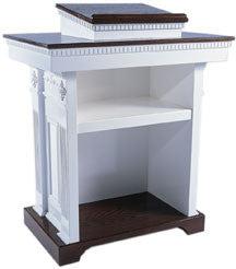 Church Wood Pulpit Colonial Tiered TSP-620-Back View-Church Solid Wood Pulpits, Podiums and Lecterns-Podiums Direct