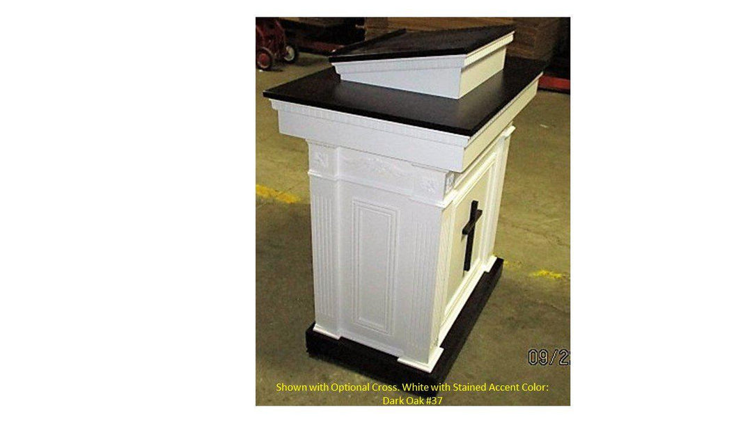 Church Wood Pulpit Colonial Tiered TSP-620- Side Optional Cross-Church Solid Wood Pulpits, Podiums and Lecterns-Podiums Direct