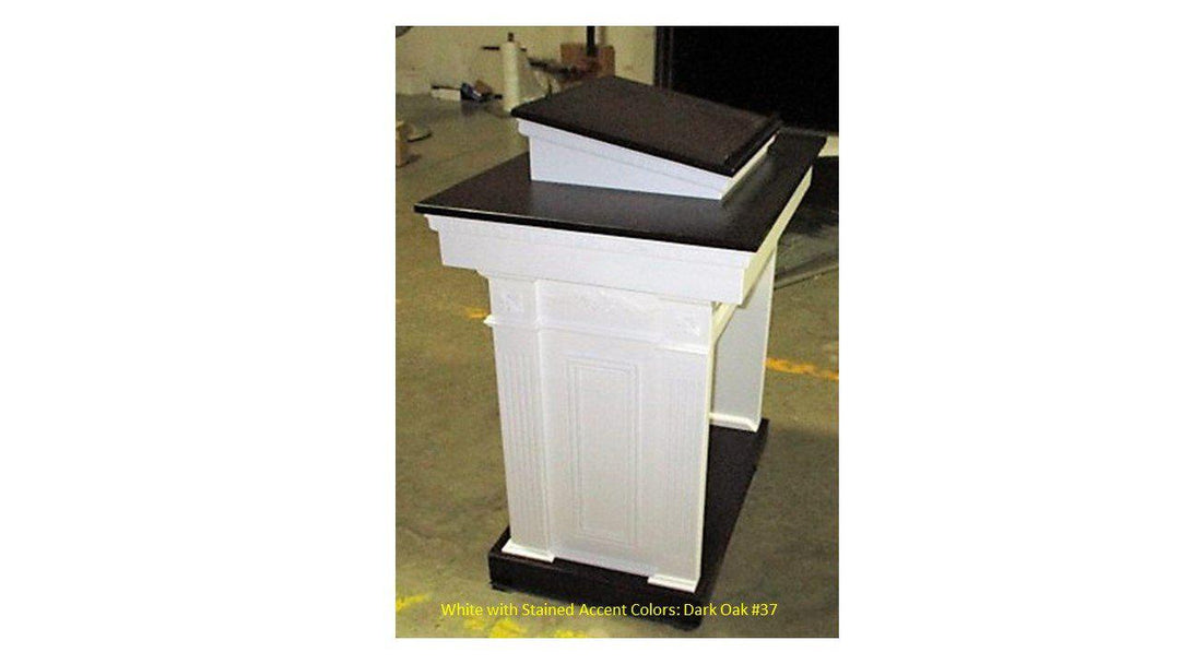 Church Wood Pulpit Colonial Tiered TSP-620- Angle View-Church Solid Wood Pulpits, Podiums and Lecterns-Podiums Direct