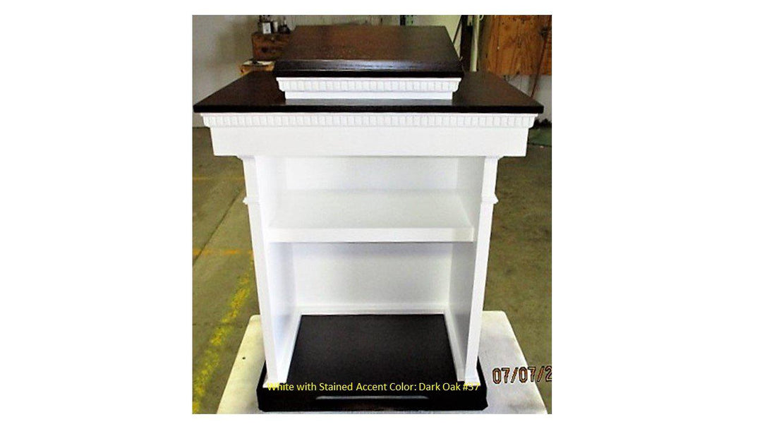 Church Wood Pulpit Colonial Tiered TSP-620-Back-Church Solid Wood Pulpits, Podiums and Lecterns-Podiums Direct
