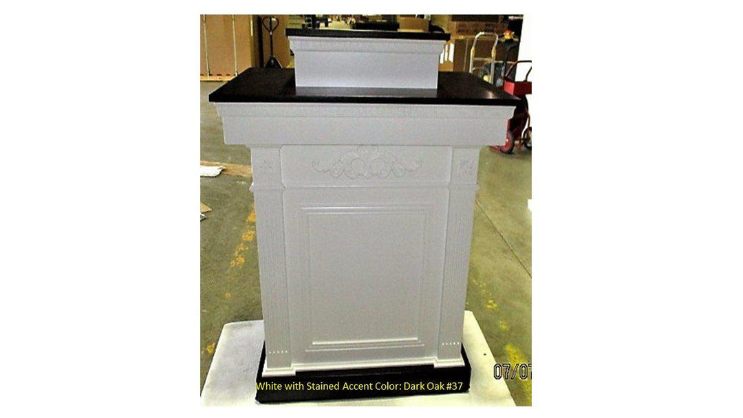 Church Wood Pulpit Colonial Tiered TSP-620- Front-Church Solid Wood Pulpits, Podiums and Lecterns-Podiums Direct