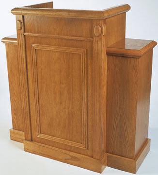 Church Wood Pulpit TWP-105-Front-Church Wood Pulpits, Podiums and Lecterns-Podiums Direct