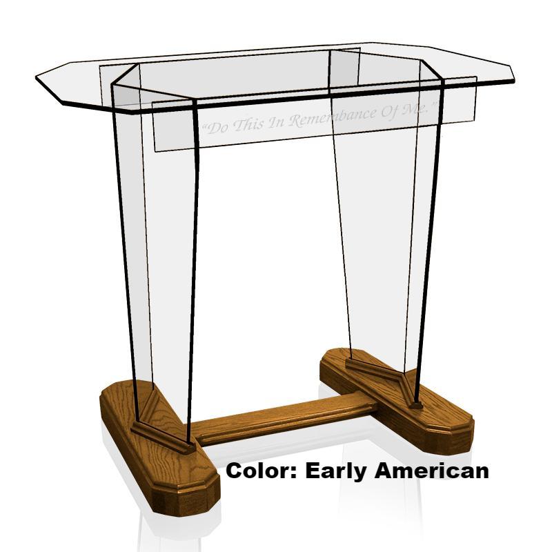 Glass Communion Table NC4/NC4G Prestige STANDARD-Early American-Glass Pulpits, Podiums and Lecterns and Communion Tables-Podiums Direct