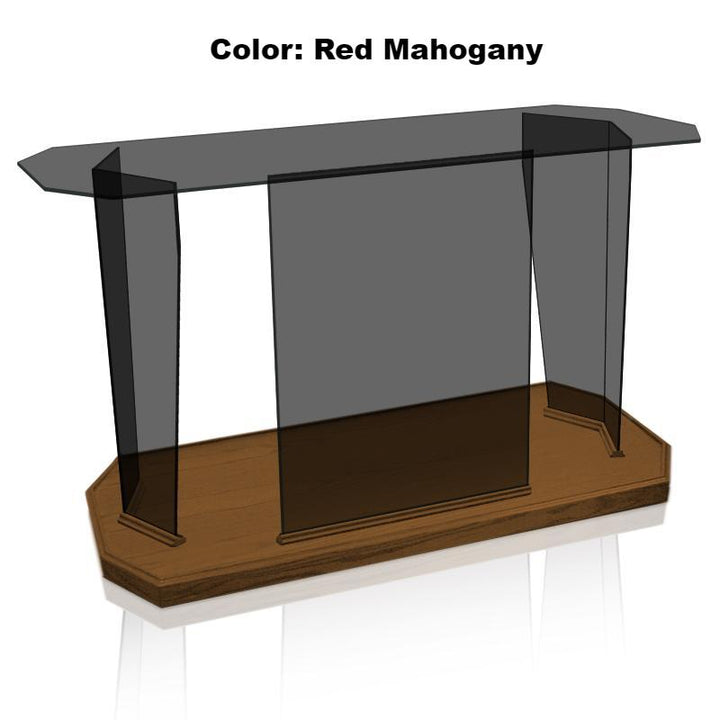 Glass Communion Table NC41/NC41G Prestige Elegance-Tinted Glass Red Mahogany-Glass Pulpits, Podiums and Lecterns and Communion Tables-Podiums Direct