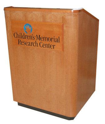 Handcrafted Solid Hardwood Lectern Providence-With Logo-Handcrafted Solid Hardwood Pulpits, Podiums and Lecterns-Podiums Direct