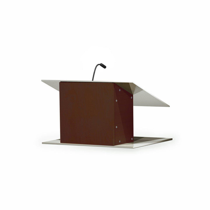 Contemporary Table Top Lectern K-9-Angle View Mahogany-Contemporary Lecterns and Podiums-Podiums Direct