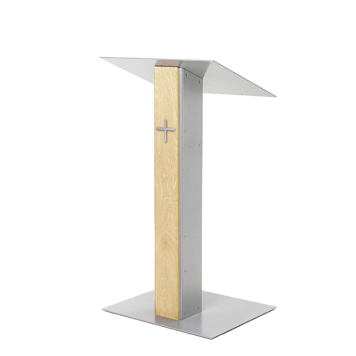 Contemporary Lectern and Podium Y-5-Natural with Optional Cross-Contemporary Lecterns and Podiums-Podiums Direct