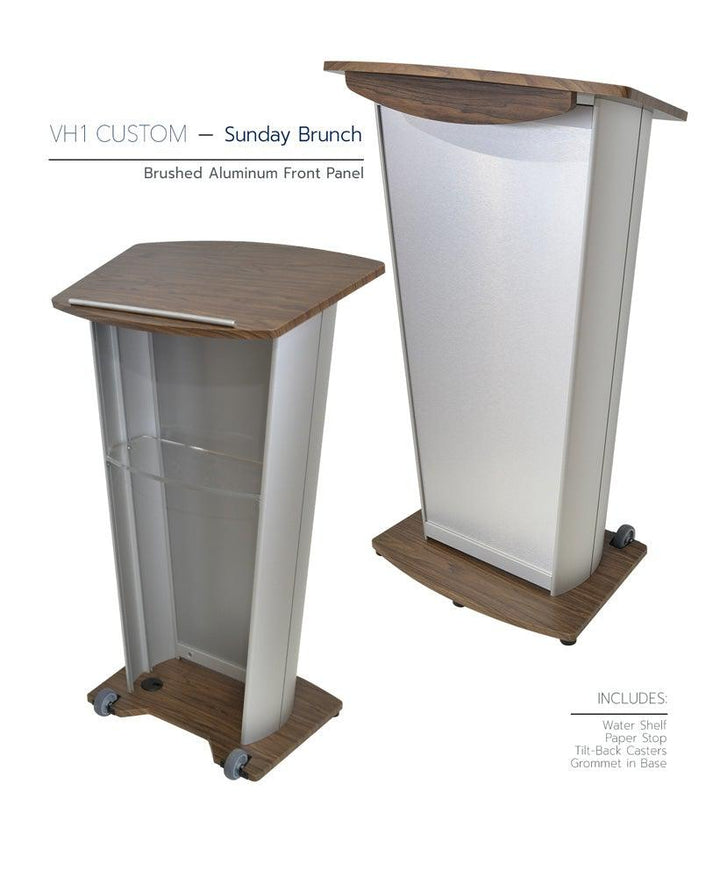 Contemporary Lectern and Podium VH1 Custom Aluminum Lectern-Sunday Brunch-Contemporary Lecterns and Podiums-Podiums Direct