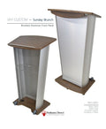 VH1 Custom Aluminum Lectern with Wood-Grain Top and Base