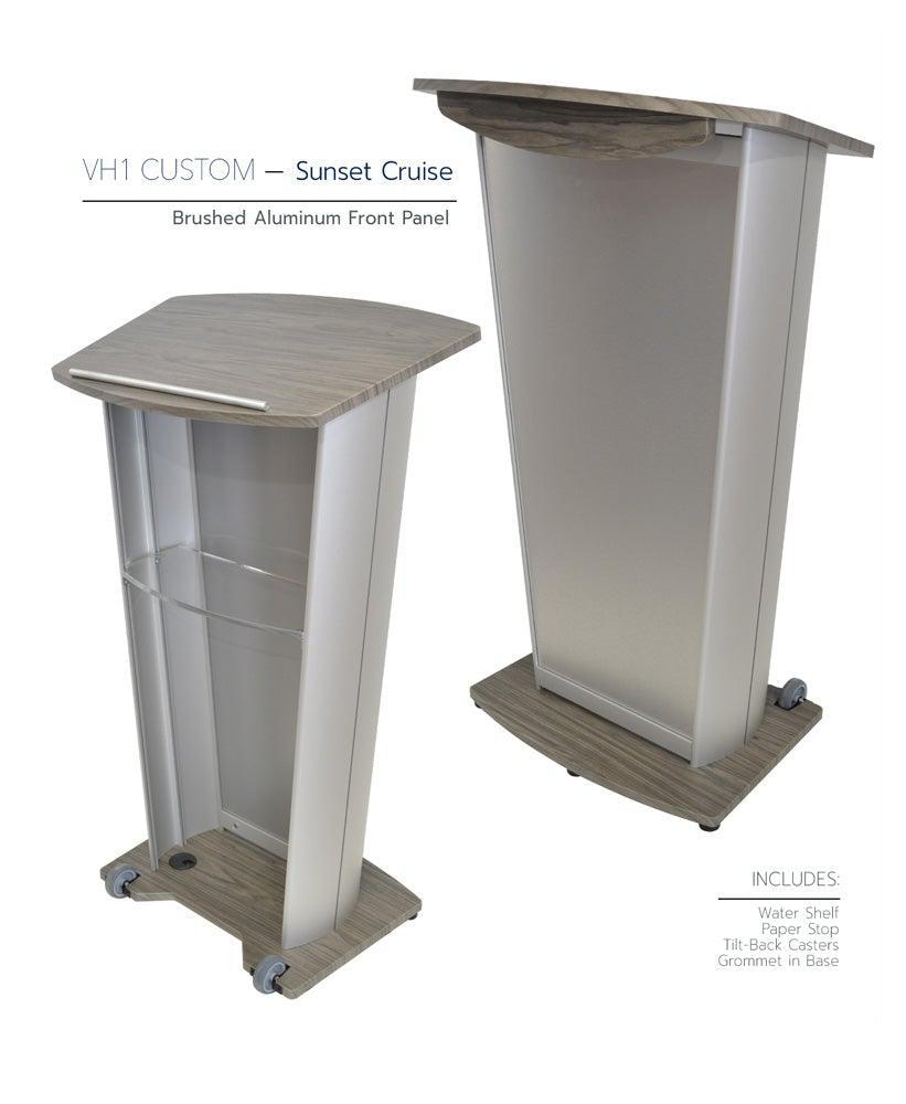 Contemporary Lectern and Podium VH1 Custom Aluminum Lectern-Sunset Cruise-Contemporary Lecterns and Podiums-Podiums Direct