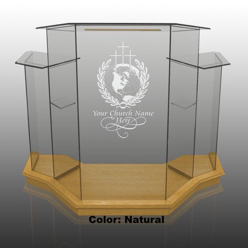 Glass Pulpit NC1/NC1G Prestige WINGED-Glass Pulpits, Podiums and Lecterns and Communion Tables-Podiums Direct