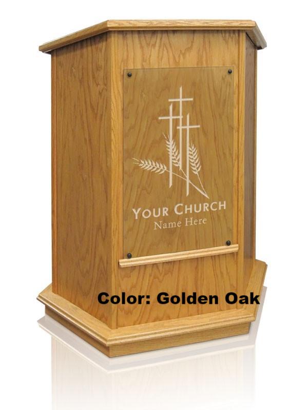 Church Wood Pulpit NC10W/NC10WG Prestige FOUNDATION with Glass -Church Solid Wood Pulpits, Podiums and Lecterns-Podiums Direct