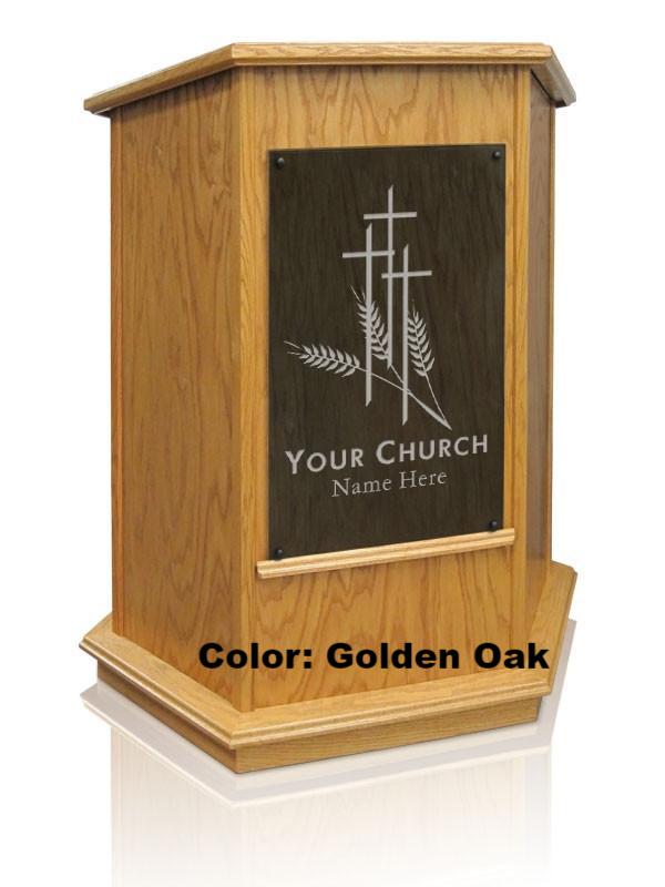 Church Wood Pulpit NC10W/NC10WG Prestige FOUNDATION with Glass-With Smoked Glass-Church Solid Wood Pulpits, Podiums and Lecterns-Podiums Direct