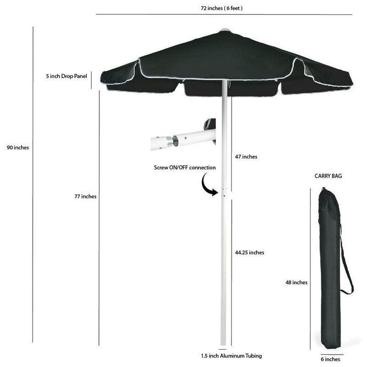 Valet Podium Aluminum Frame Umbrella-Specifications-Valet Podiums, Security, and Host Stations-Podiums Direct