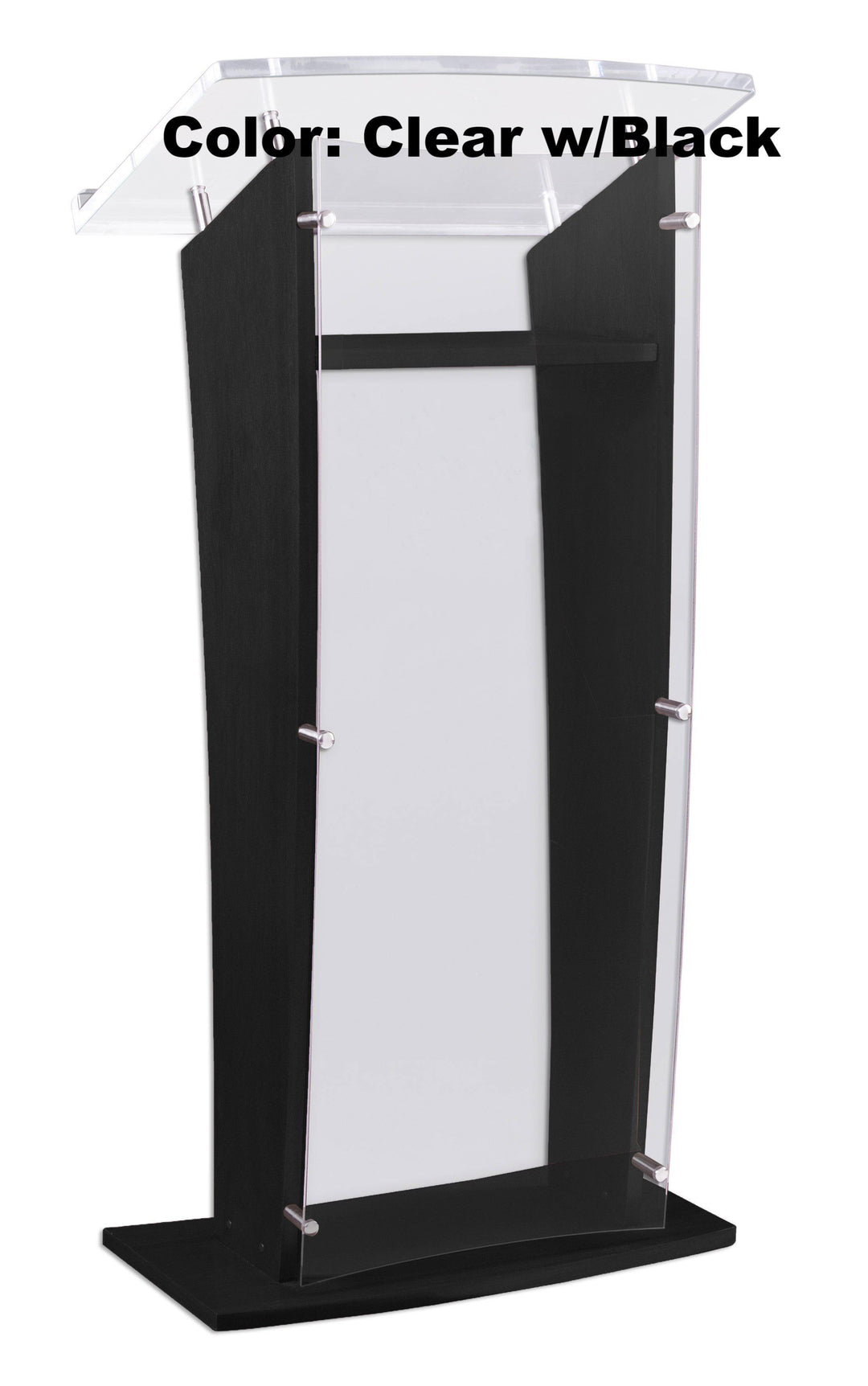 Wood with Acrylic Public Speaking Stand-Clear With Black-Wood With Acrylic Pulpits, Podiums and Lecterns-Podiums Direct