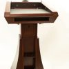 Handcrafted Solid Hardwood Pulpits, Podiums and Lecterns-Back View-Handcrafted Solid Hardwood Lectern StateMan Non-Sound-Podiums Direct