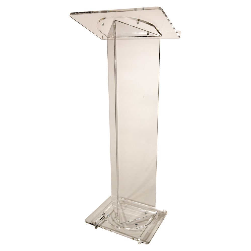 Acrylic Lectern Triangle Style-Front-Acrylic Pulpits, Podiums and Lecterns-Podiums Direct