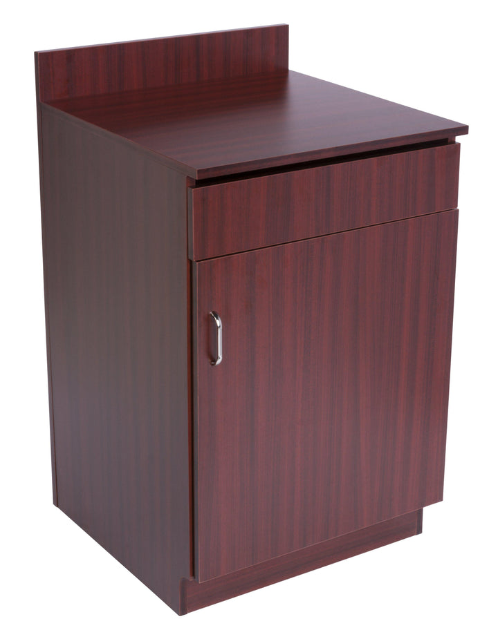 Closed Cabinet Restaurant Host Station in Black or Mahogany-Mahogany-Valet Podiums, Security, and Host Stations-Podiums Direct