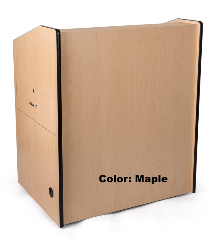 Multimedia Lectern 41" Rolling-Maple-Multimedia Podiums and Lecterns-Podiums Direct