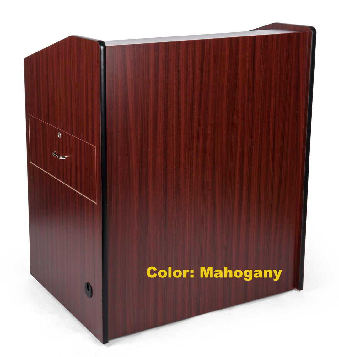 Multimedia Lectern 41" Rolling-Mahogany-Multimedia Podiums and Lecterns-Podiums Direct