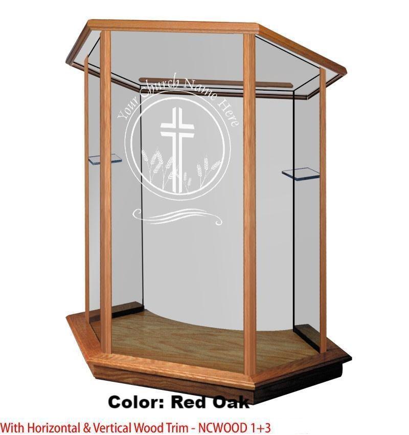 Glass Pulpit NC10/NC10G Prestige FOUNDATION-Horizontal and Vertical Trim-Glass Pulpits, Podiums and Lecterns and Communion Tables-Podiums Direct