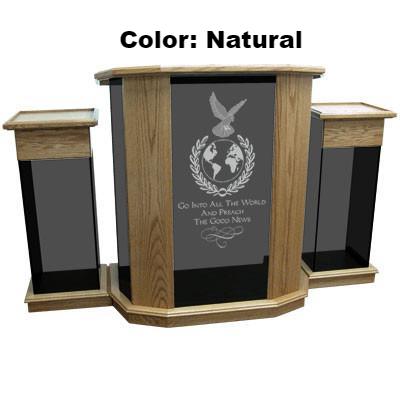 Glass Pulpit NC12/NC12G Prestige RHEMA-Smoked Glass-Glass Pulpits, Podiums and Lecterns and Communion Tables-Podiums Direct